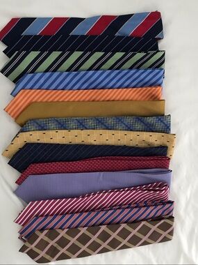 Assorted Men's Striped & Patterned Neckties in Mixed Colors